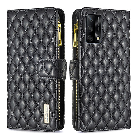 Coque Portefeuille Livre Cuir Etui Clapet B12F pour Oppo F19 Noir