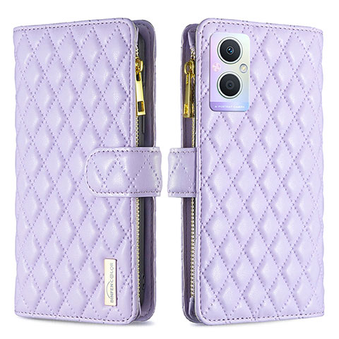 Coque Portefeuille Livre Cuir Etui Clapet B12F pour Oppo F21 Pro 5G Violet