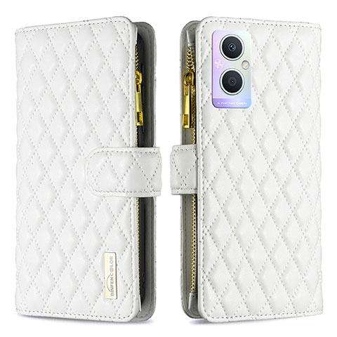 Coque Portefeuille Livre Cuir Etui Clapet B12F pour Oppo F21s Pro 5G Blanc