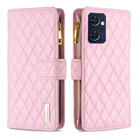 Coque Portefeuille Livre Cuir Etui Clapet B12F pour Oppo Find X5 Lite 5G Or Rose