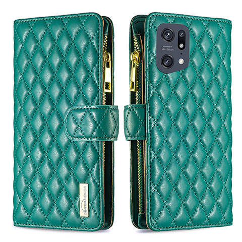 Coque Portefeuille Livre Cuir Etui Clapet B12F pour Oppo Find X5 Pro 5G Vert