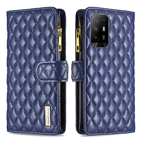 Coque Portefeuille Livre Cuir Etui Clapet B12F pour Oppo Reno5 Z 5G Bleu