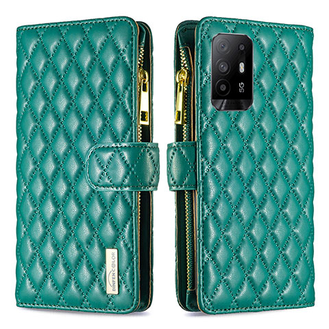 Coque Portefeuille Livre Cuir Etui Clapet B12F pour Oppo Reno5 Z 5G Vert