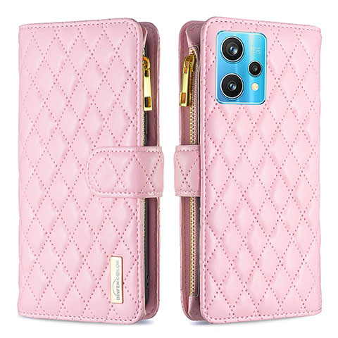 Coque Portefeuille Livre Cuir Etui Clapet B12F pour Realme 9 4G Or Rose