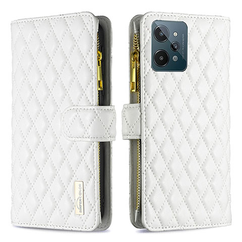 Coque Portefeuille Livre Cuir Etui Clapet B12F pour Realme C31 Blanc