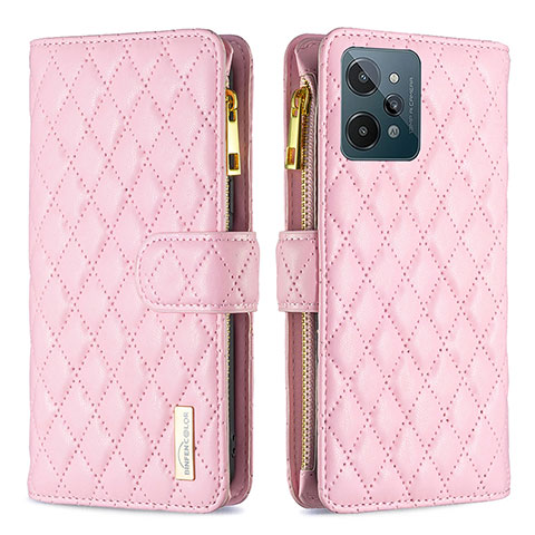 Coque Portefeuille Livre Cuir Etui Clapet B12F pour Realme C31 Or Rose