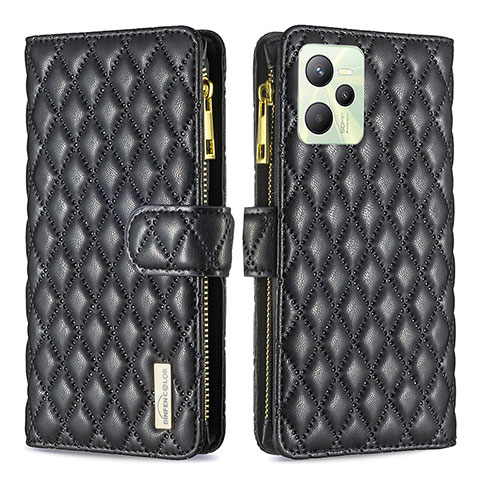 Coque Portefeuille Livre Cuir Etui Clapet B12F pour Realme C35 Noir