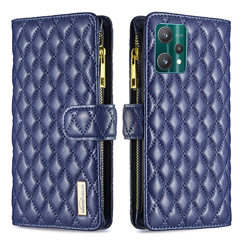 Coque Portefeuille Livre Cuir Etui Clapet B12F pour Realme Q5 5G Bleu