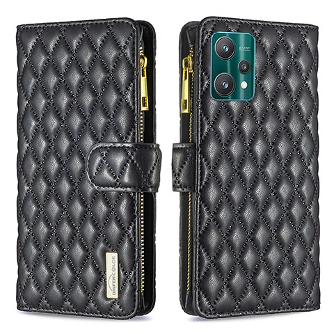 Coque Portefeuille Livre Cuir Etui Clapet B12F pour Realme V25 5G Noir