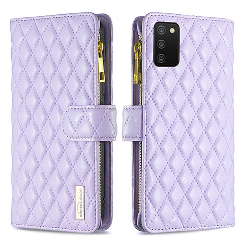 Coque Portefeuille Livre Cuir Etui Clapet B12F pour Samsung Galaxy A02s Violet