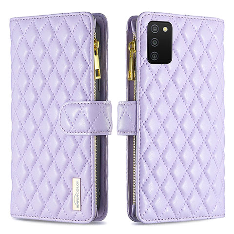 Coque Portefeuille Livre Cuir Etui Clapet B12F pour Samsung Galaxy A03s Violet