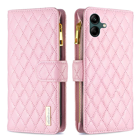 Coque Portefeuille Livre Cuir Etui Clapet B12F pour Samsung Galaxy A04 4G Or Rose