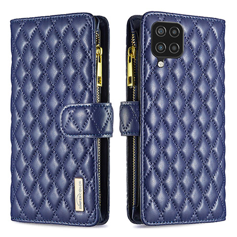 Coque Portefeuille Livre Cuir Etui Clapet B12F pour Samsung Galaxy A12 5G Bleu