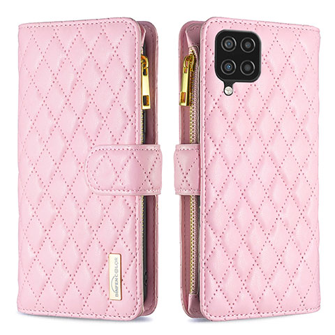 Coque Portefeuille Livre Cuir Etui Clapet B12F pour Samsung Galaxy A12 Nacho Or Rose