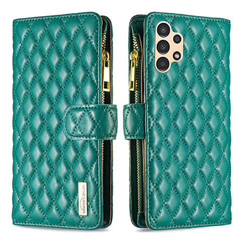 Coque Portefeuille Livre Cuir Etui Clapet B12F pour Samsung Galaxy A13 4G Vert