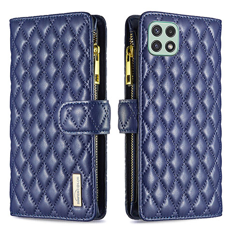 Coque Portefeuille Livre Cuir Etui Clapet B12F pour Samsung Galaxy A22s 5G Bleu