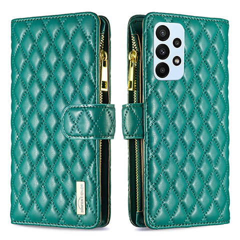 Coque Portefeuille Livre Cuir Etui Clapet B12F pour Samsung Galaxy A23 4G Vert