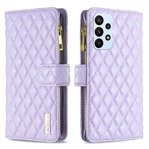 Coque Portefeuille Livre Cuir Etui Clapet B12F pour Samsung Galaxy A23 4G Violet