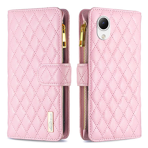 Coque Portefeuille Livre Cuir Etui Clapet B12F pour Samsung Galaxy A23e 5G Or Rose