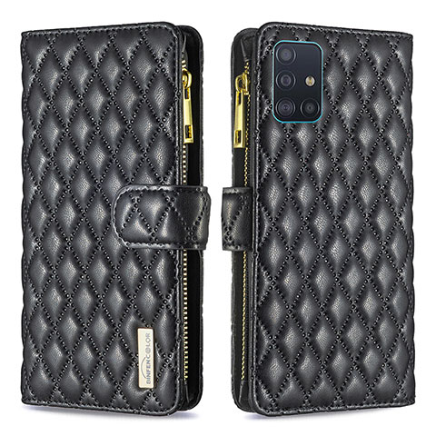 Coque Portefeuille Livre Cuir Etui Clapet B12F pour Samsung Galaxy A51 5G Noir