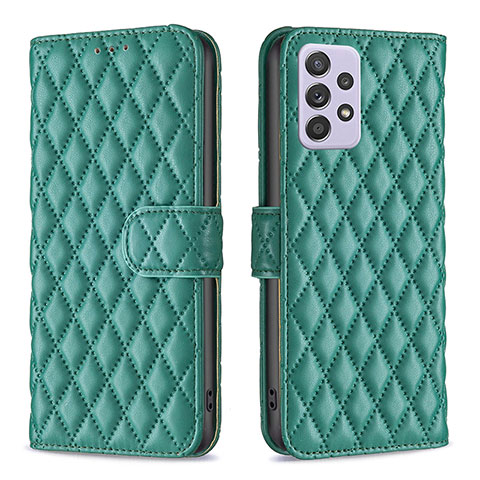 Coque Portefeuille Livre Cuir Etui Clapet B12F pour Samsung Galaxy A52 4G Vert