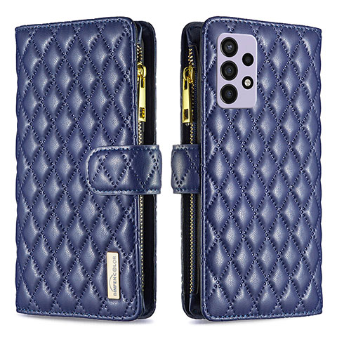 Coque Portefeuille Livre Cuir Etui Clapet B12F pour Samsung Galaxy A72 4G Bleu