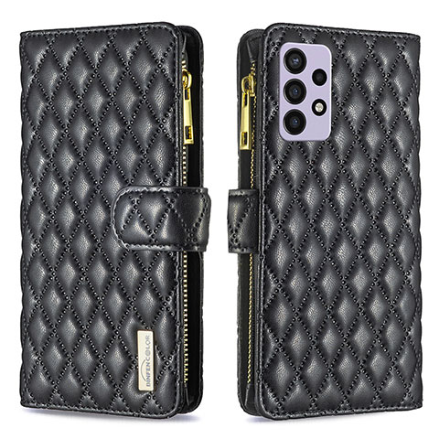 Coque Portefeuille Livre Cuir Etui Clapet B12F pour Samsung Galaxy A72 4G Noir