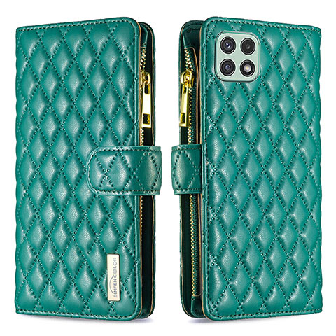 Coque Portefeuille Livre Cuir Etui Clapet B12F pour Samsung Galaxy F42 5G Vert