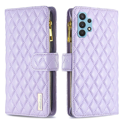 Coque Portefeuille Livre Cuir Etui Clapet B12F pour Samsung Galaxy M32 5G Violet