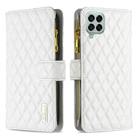 Coque Portefeuille Livre Cuir Etui Clapet B12F pour Samsung Galaxy M33 5G Blanc