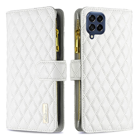 Coque Portefeuille Livre Cuir Etui Clapet B12F pour Samsung Galaxy M53 5G Blanc