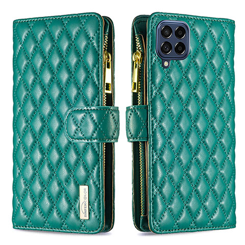 Coque Portefeuille Livre Cuir Etui Clapet B12F pour Samsung Galaxy M53 5G Vert