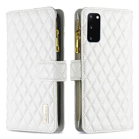 Coque Portefeuille Livre Cuir Etui Clapet B12F pour Samsung Galaxy S20 5G Blanc