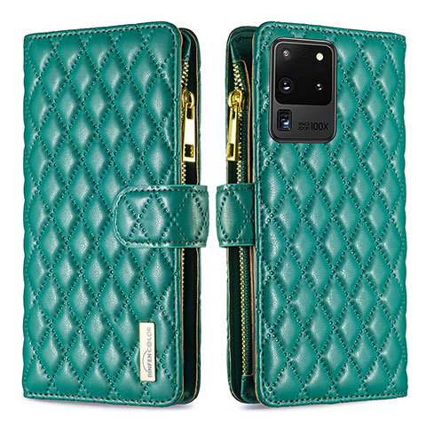 Coque Portefeuille Livre Cuir Etui Clapet B12F pour Samsung Galaxy S20 Ultra 5G Vert