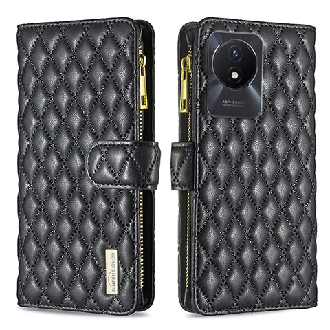 Coque Portefeuille Livre Cuir Etui Clapet B12F pour Vivo Y02A Noir