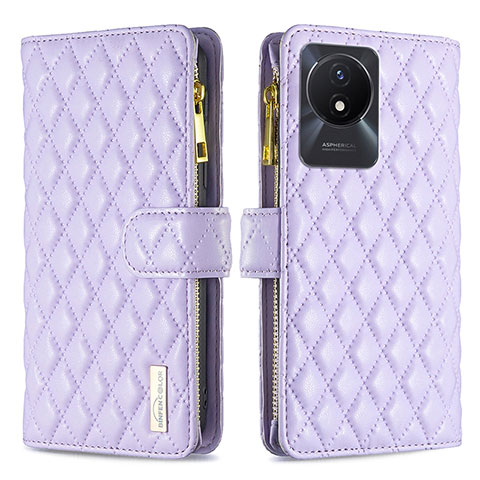 Coque Portefeuille Livre Cuir Etui Clapet B12F pour Vivo Y11 (2023) Violet