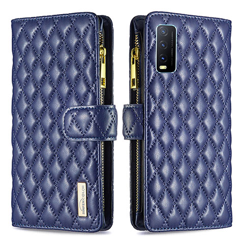 Coque Portefeuille Livre Cuir Etui Clapet B12F pour Vivo Y11s Bleu