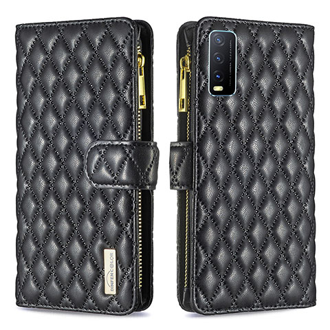 Coque Portefeuille Livre Cuir Etui Clapet B12F pour Vivo Y11s Noir