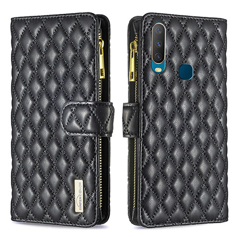 Coque Portefeuille Livre Cuir Etui Clapet B12F pour Vivo Y12 Noir