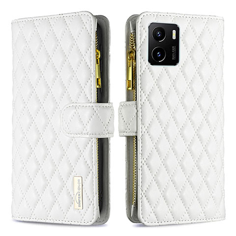 Coque Portefeuille Livre Cuir Etui Clapet B12F pour Vivo Y15C Blanc