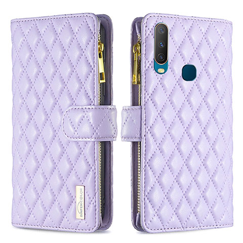 Coque Portefeuille Livre Cuir Etui Clapet B12F pour Vivo Y17 Violet