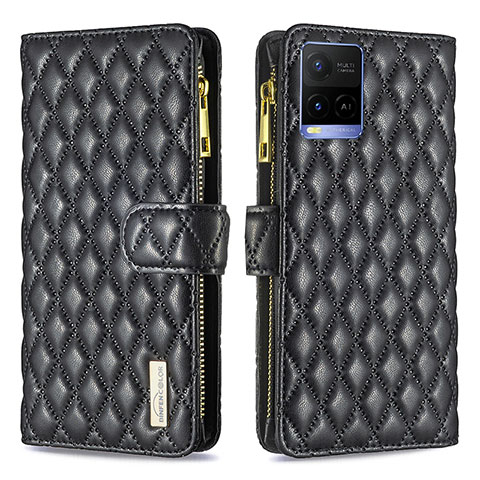 Coque Portefeuille Livre Cuir Etui Clapet B12F pour Vivo Y21a Noir