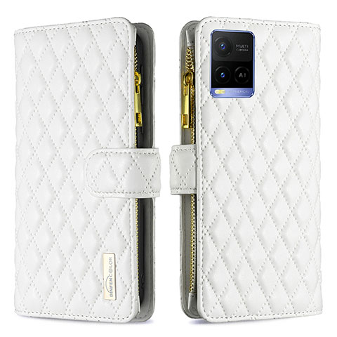 Coque Portefeuille Livre Cuir Etui Clapet B12F pour Vivo Y32 4G Blanc