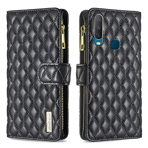 Coque Portefeuille Livre Cuir Etui Clapet B12F pour Vivo Y3s Noir