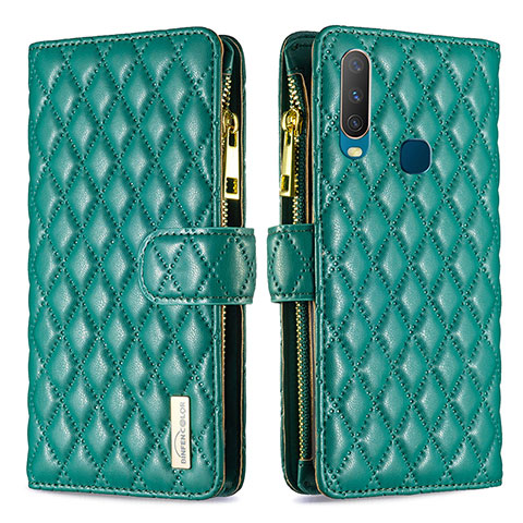 Coque Portefeuille Livre Cuir Etui Clapet B12F pour Vivo Y3s Vert