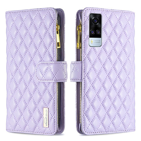 Coque Portefeuille Livre Cuir Etui Clapet B12F pour Vivo Y51 (2021) Violet