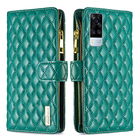 Coque Portefeuille Livre Cuir Etui Clapet B12F pour Vivo Y51A Vert