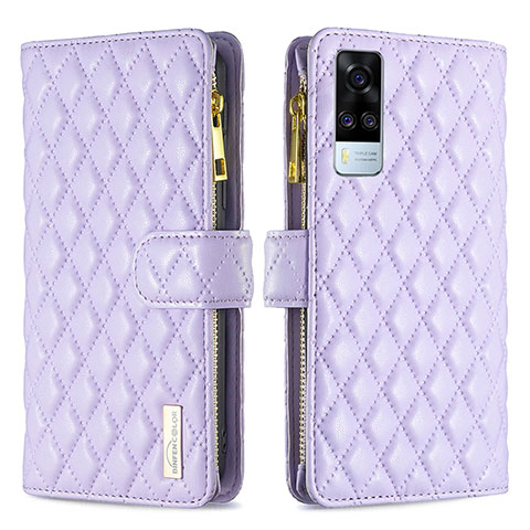 Coque Portefeuille Livre Cuir Etui Clapet B12F pour Vivo Y51A Violet