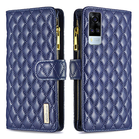 Coque Portefeuille Livre Cuir Etui Clapet B12F pour Vivo Y53s 4G Bleu