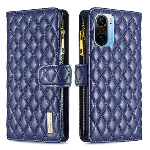 Coque Portefeuille Livre Cuir Etui Clapet B12F pour Xiaomi Mi 11i 5G Bleu